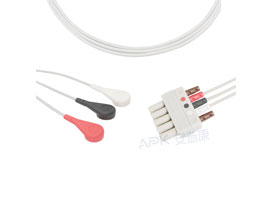 A3044-EL1 Mindray Datascope Compatible Euro Type 3-lead wires Snap, AHA