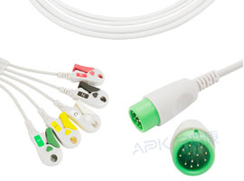 A510C-EC0 Comen Compatible One piece 5-lead ECG Cable Clip, IEC 12pin