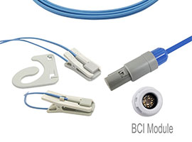 A1318-SR129PU Mindray Compatible Ear-clip SpO2 Sensor with 260cm Cable 6-pin